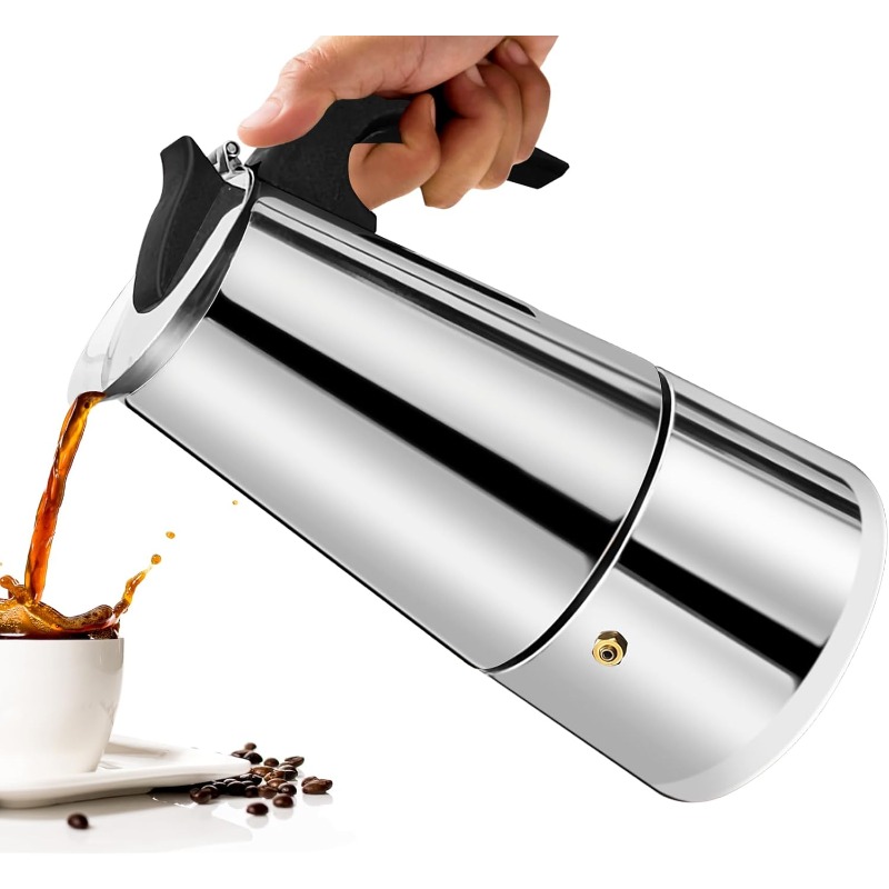 Moka Pot Stove - 6 Cup Mokkapot Roestvrijstalen Koffiezetapparaat Percolator