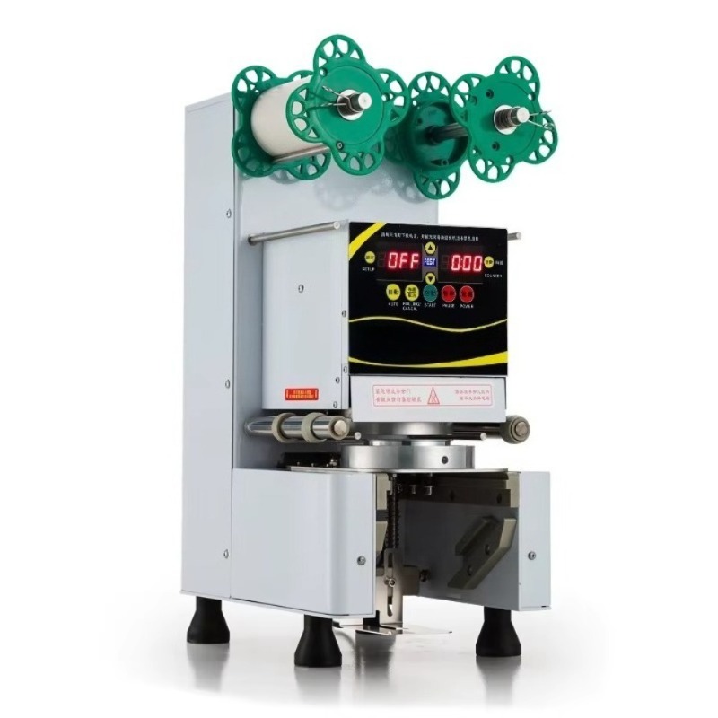 Coffee Tea With Milk - Automatische plastic beker verzegelmachine, commercieel, met
