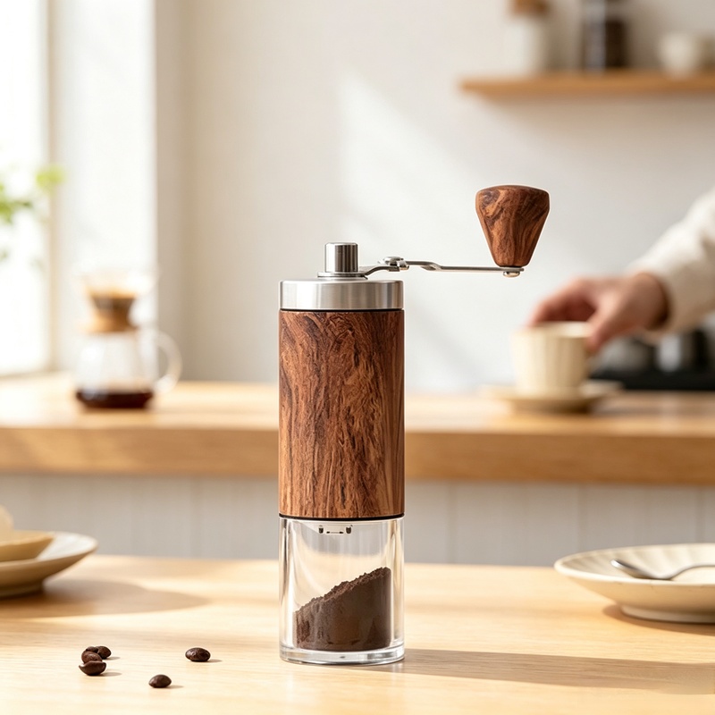 Draagbare handmatige koffiemol - Burr Hand Grinder recensie en prijs