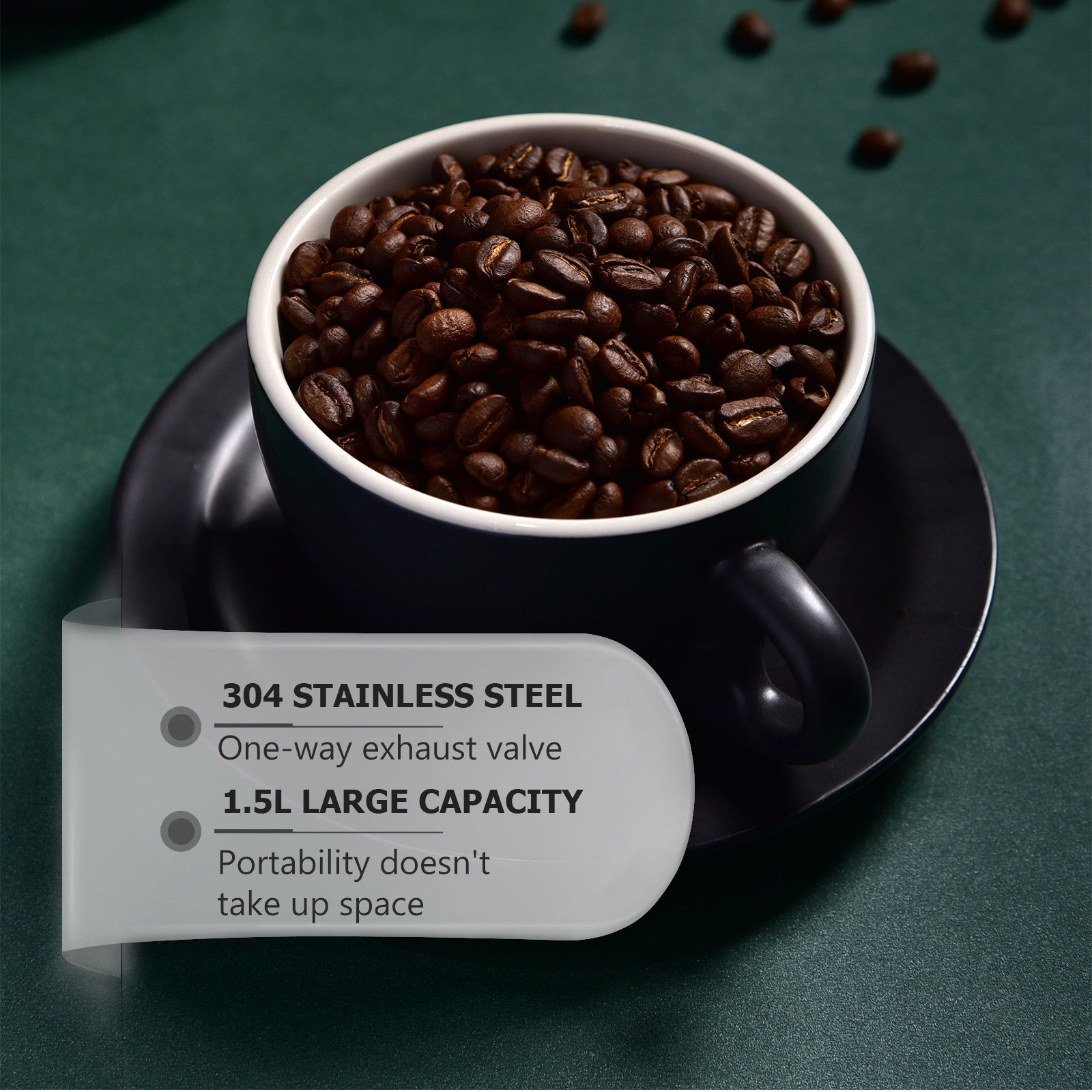 1 stuks koffiebonen opbergcont - Coffee Tea Sugar recensie en prijs